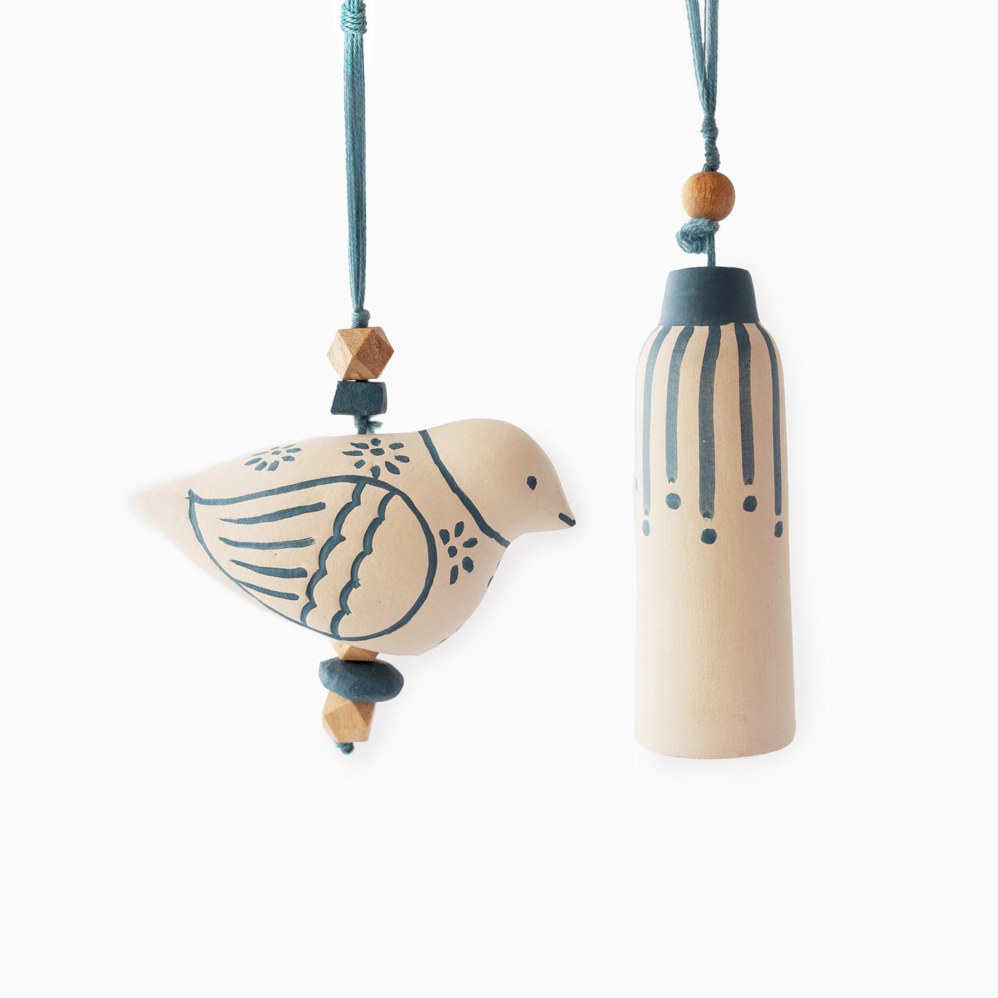 Handpainted Terracotta Decorative Bells Set of 2 - iROCHiDecor