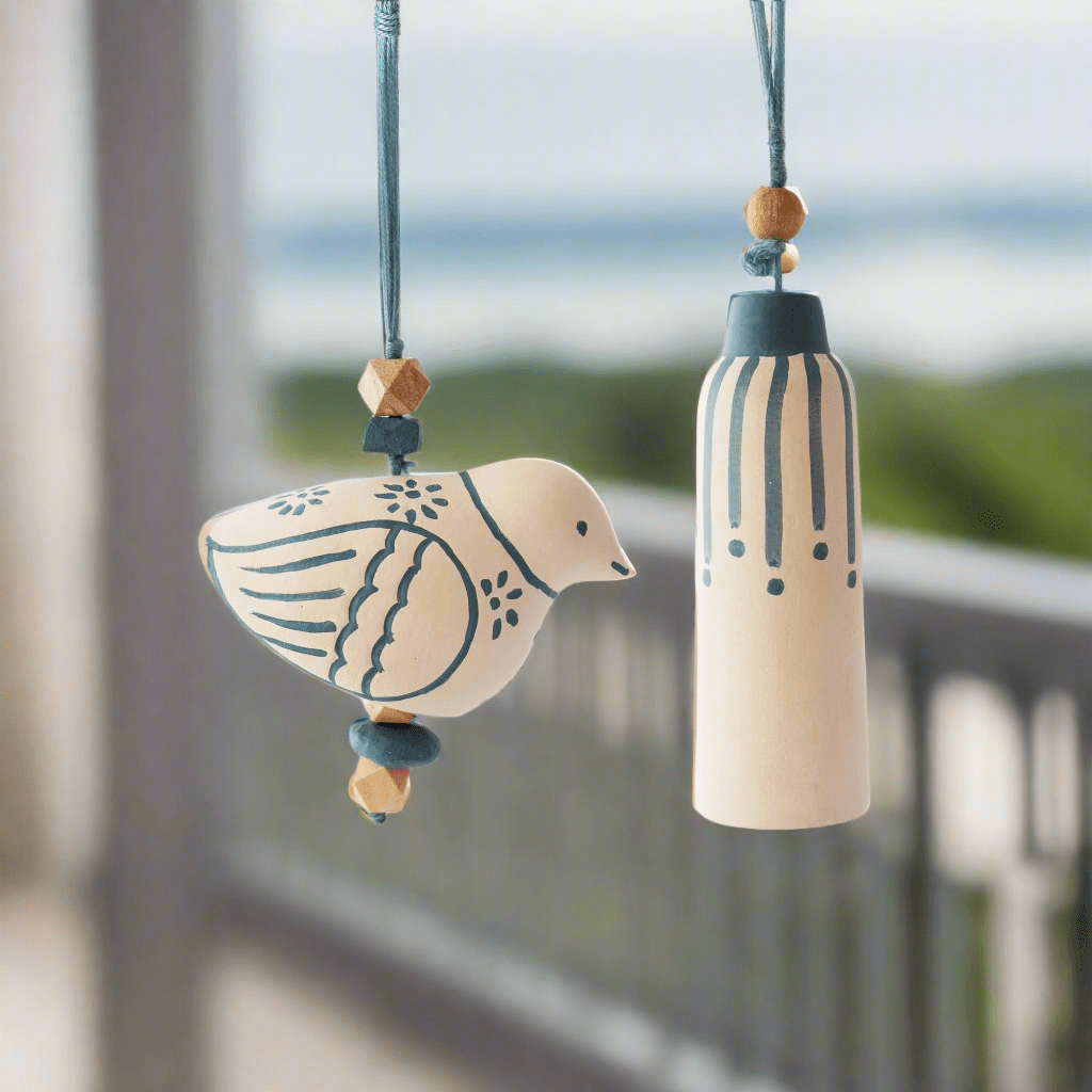 Handpainted Terracotta Decorative Bells Set of 2 - iROCHiDecor