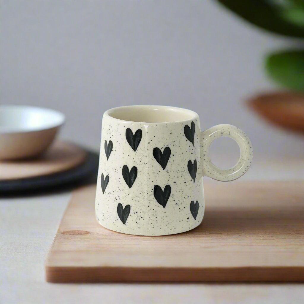Tall Black Heart Cup - iROCHiMugs