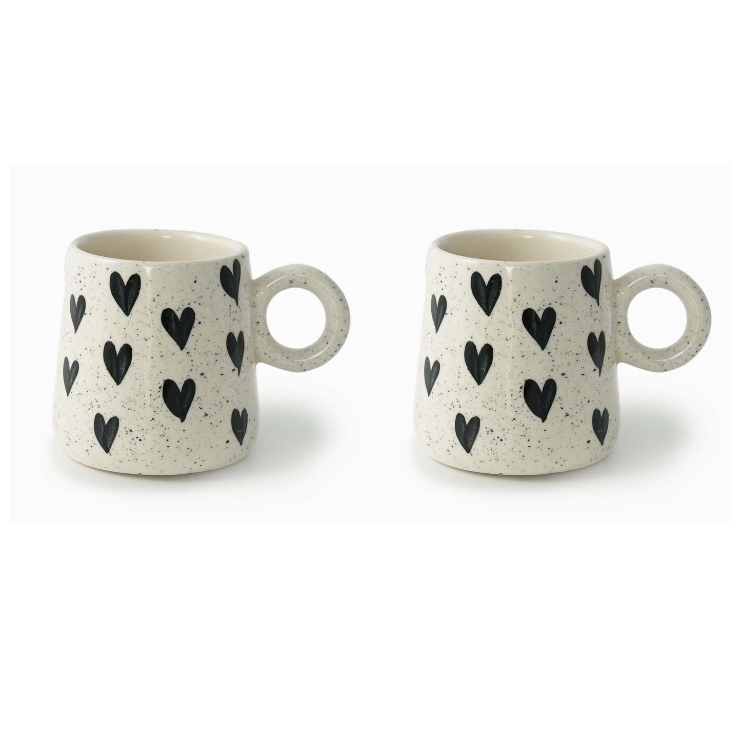 Tall Black Heart Cup - Set of 2 - iROCHiMugs