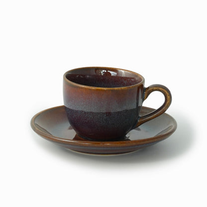 Brown Glaze Cup and Saucer set - iROCHiMugs