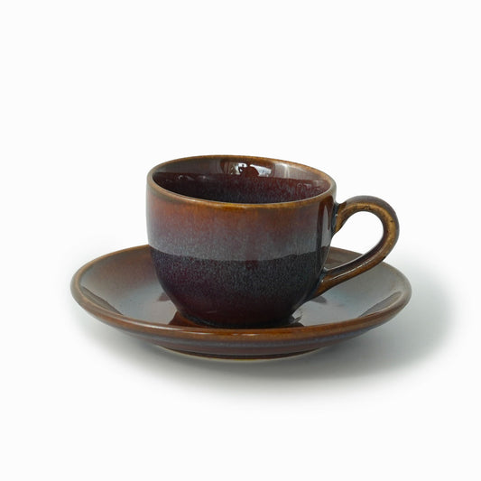 Brown Glaze Cup and Saucer set - iROCHiMugs