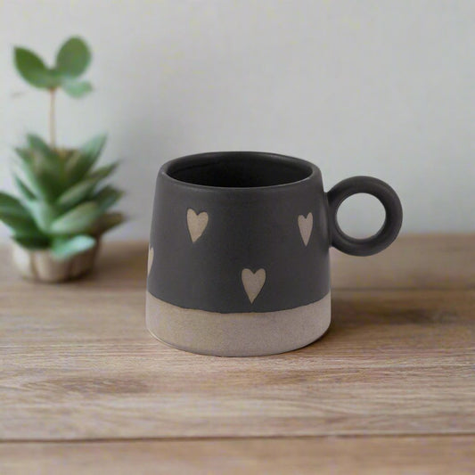 Charcoal Heart Coffee Mug - iROCHiMugs