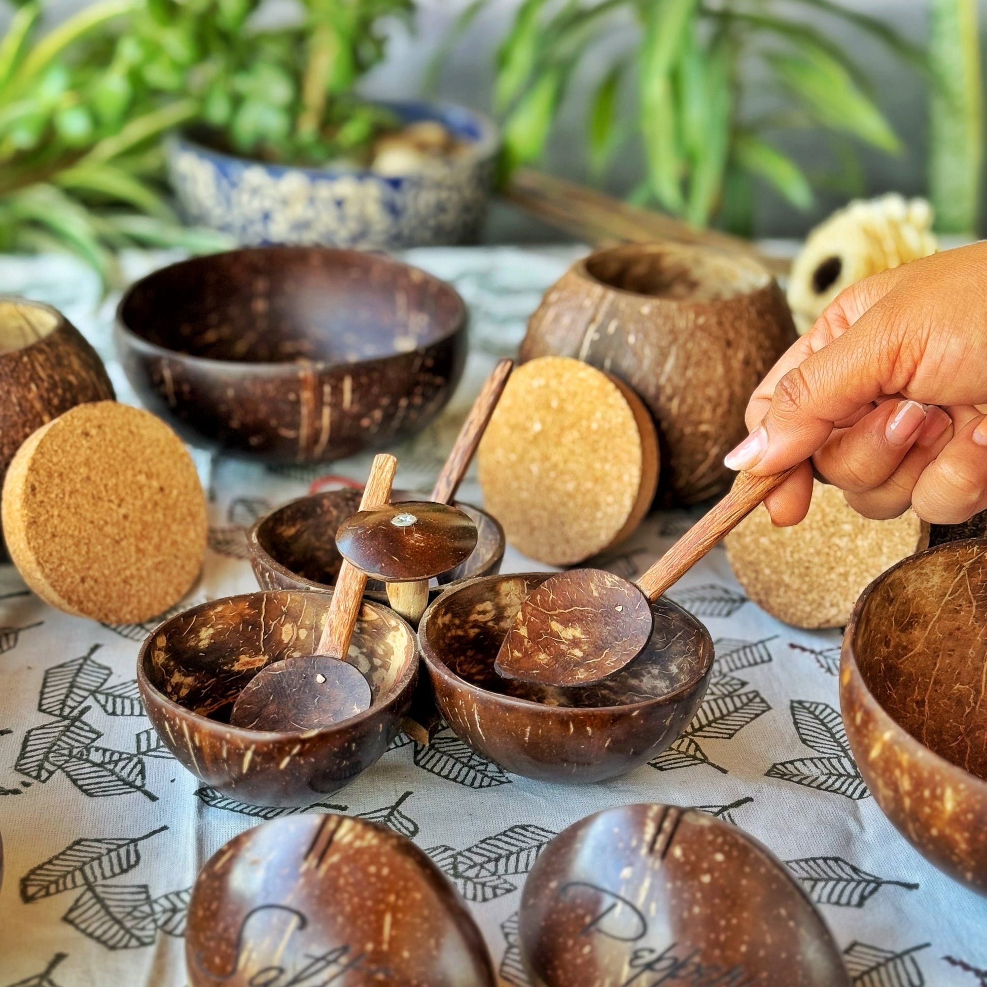 Coconut Shell 3 Bowl Serveware - iROCHiBowl