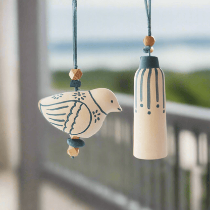 Handpainted Terracotta Decorative Bells Set of 2 - iROCHiDecor