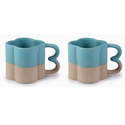 Leaf Of Luck Blue Coffee Mug - Set of 2 - iROCHiMugs