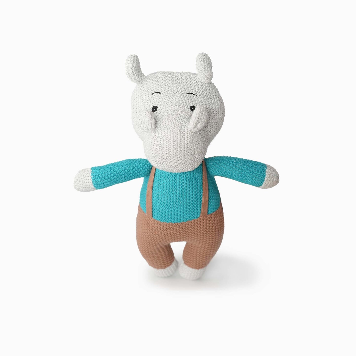 Mr Hippo Knitted Stuffed Soft Toy - iROCHiSoft Toy