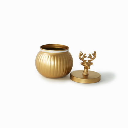 Reindeer Golden Metal Jars - Set of 2 - iROCHiJar