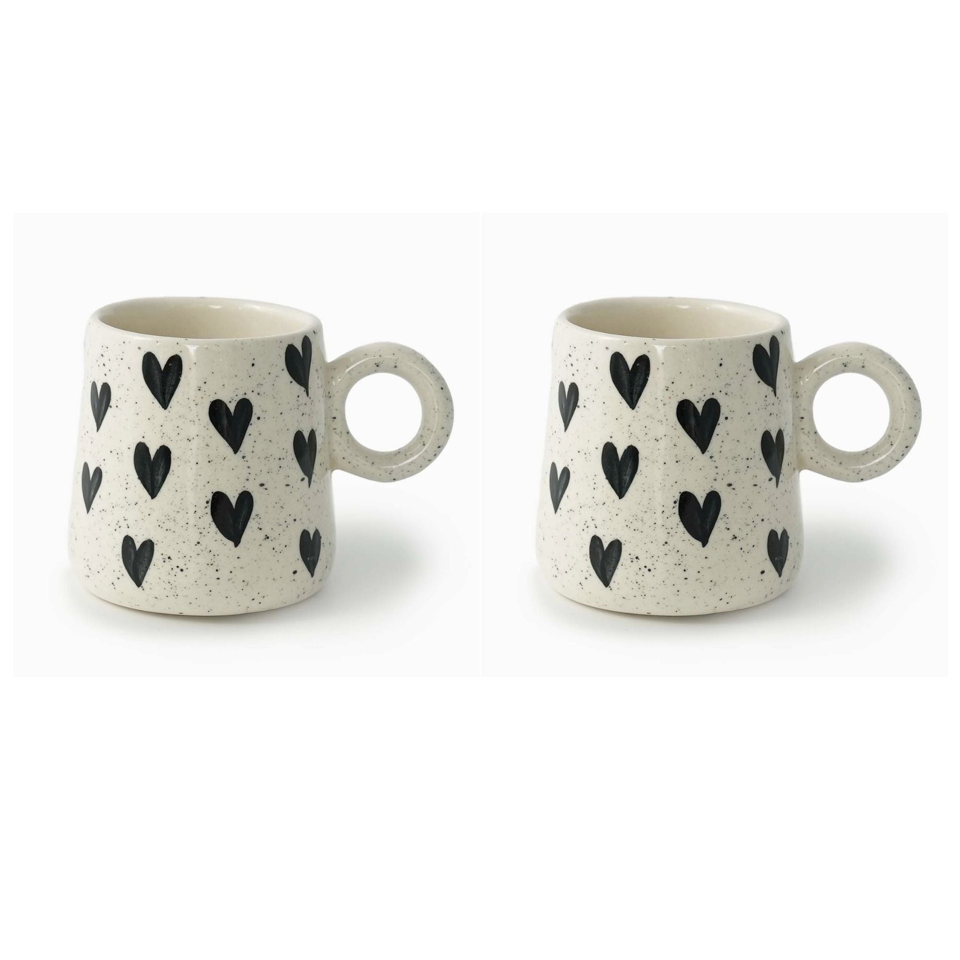 Tall Black Heart Cup - Set of 2 - iROCHiMugs