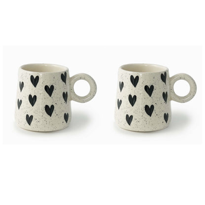 Tall Black Heart Cup - Set of 2 - iROCHiMugs