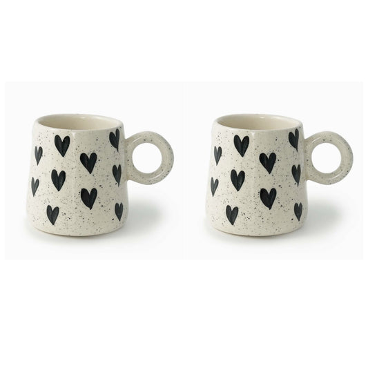 Tall Black Heart Cup - Set of 2 - iROCHiMugs